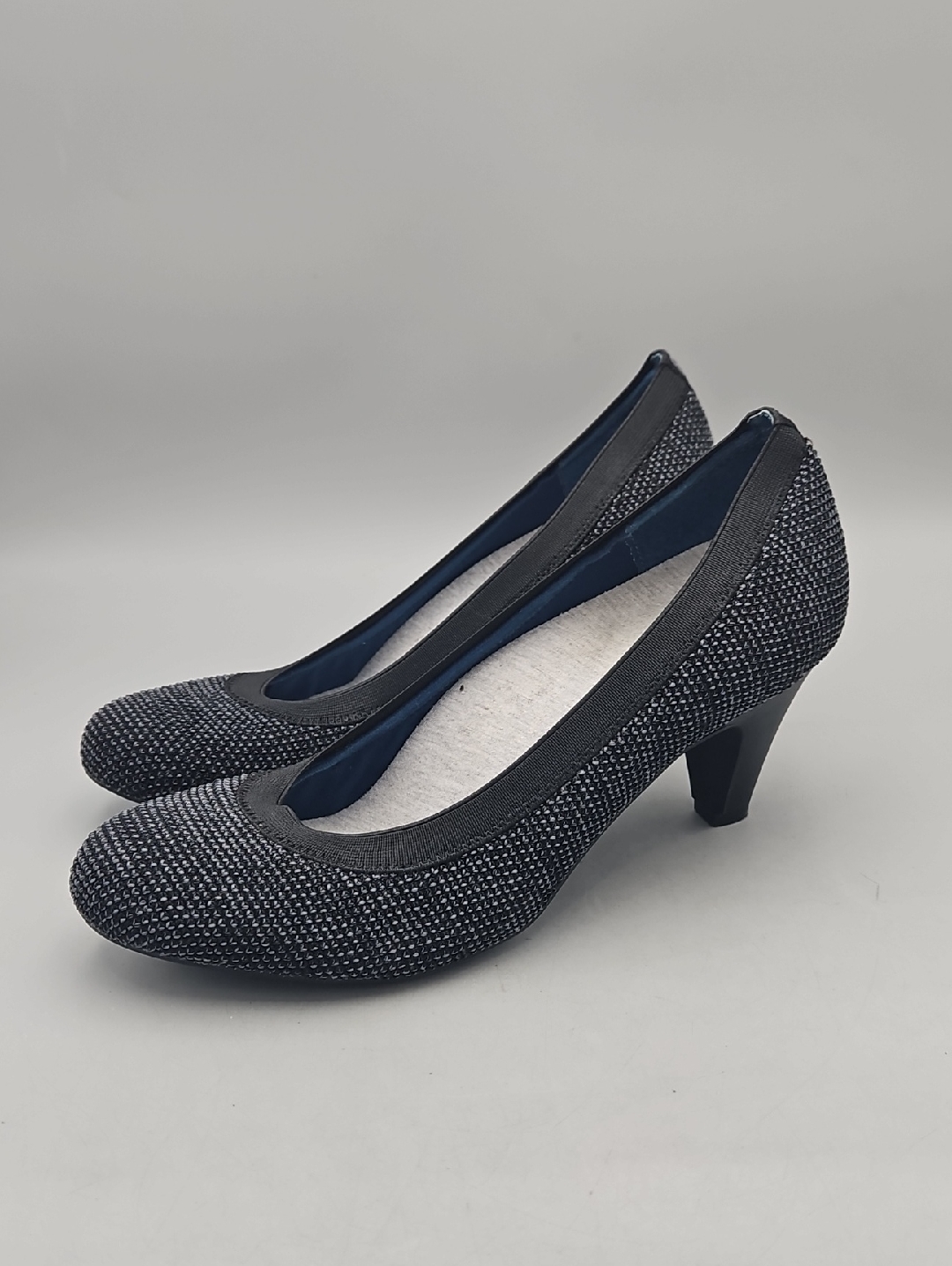 Betabrand Late To The Gate Comfort Heels Pumps Black Grey Women's Size 10